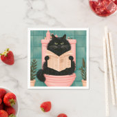 Lustige Badezimmer-Schwarze Katze Serviette (Beispiel)