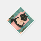 Lustige Badezimmer-Schwarze Katze Serviette (Ecke)