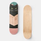 Lustige Badezimmer-Schwarze Katze Skateboard (Vorderseite)