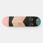 Lustige Badezimmer-Schwarze Katze Skateboard (Horizontal)