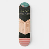 Lustige Badezimmer-Schwarze Katze Skateboard (Vorderseite)