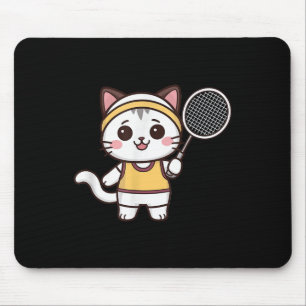 Lustige Badminton-Katze Frauen Mädchen Badminton-S Mousepad