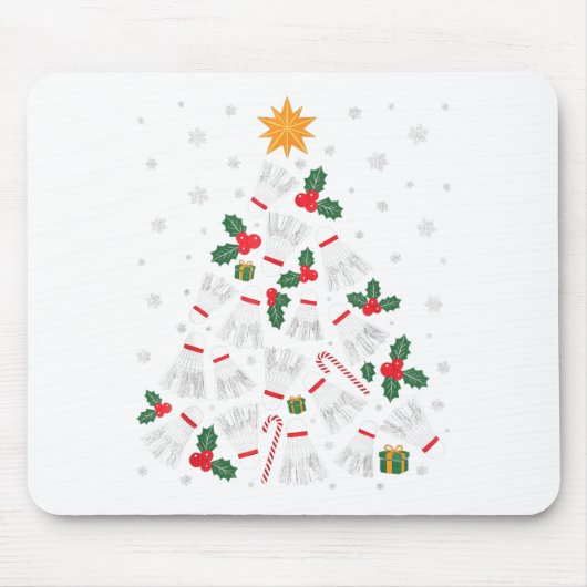 Lustige Badminton-Weihnachtsbaumlichter Santa Männ Mousepad (Vorne)