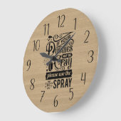 lustige Badwortkunst Große Wanduhr (Winkel)