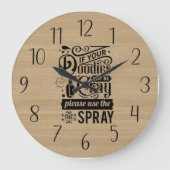 lustige Badwortkunst Große Wanduhr (Vorderseite)