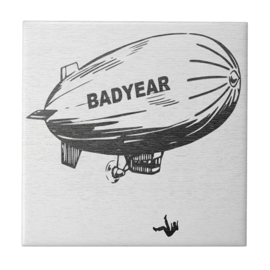 Lustige Badyear-Blimp-Satire Keramikfliese (Vorderseite)