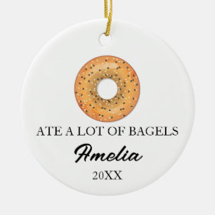 Lustige Bagel-Geschenke Ornament, Benutzerdefinier Keramik Ornament