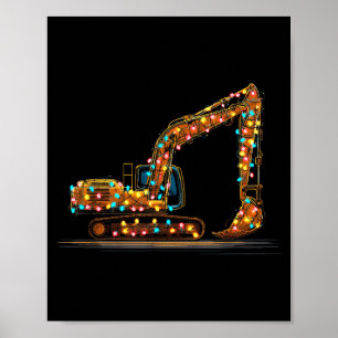 Lustige Bagger-Weihnachtsgrafik-Lichterliebhaber Poster