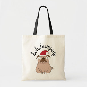 Lustige Bah Humpug Sankt Mops-WeihnachtsTasche Tragetasche
