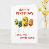 Lustige Bakteriengrußkarte Karte (Gelbe Blume)