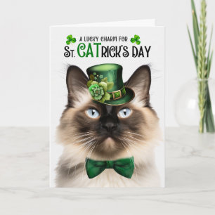 Lustige Balinesen-Katze zum St. PATricks-Tag Glück Feiertagskarte