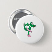 lustige Ballerina-Alligatorin Button (Vorne & Hinten)