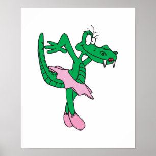 lustige Ballerina-Alligatorin Poster