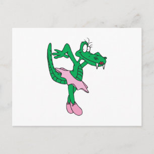 lustige Ballerina-Alligatorin Postkarte