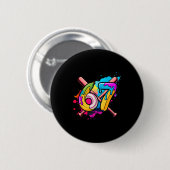 Lustige Banane Baseball 67 Eis Drip Meme Button (Vorne & Hinten)