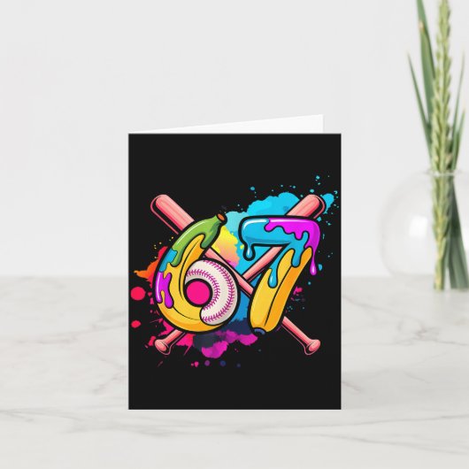 Lustige Banane Baseball 67 Eis Drip Meme Karte (Vorderseite)