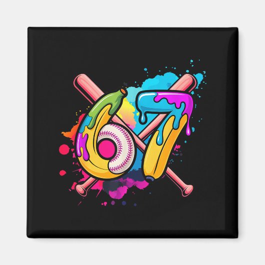 Lustige Banane Baseball 67 Eis Drip Meme Magnet (Vorne)