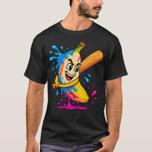 Lustige Banane Baseball Eis Drip Frucht Sport T-Shirt
