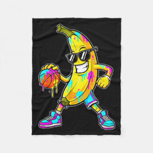 Lustige Banane Basketball Drip Kinder Jugend Junge Fleecedecke