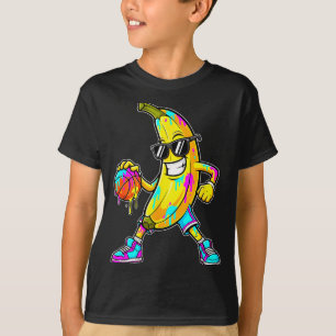 Lustige Banane Basketball Drip Kinder Jugend Junge T-Shirt
