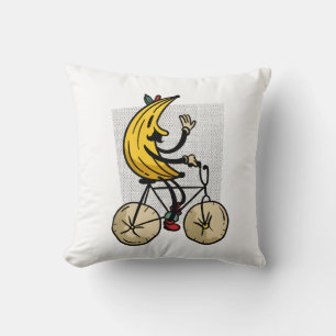 Lustige Banane Biker Cartoon Gestaltung Kissen