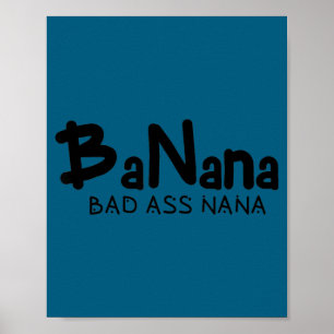 Lustige Banane Böse Nana Oma Mama Poster