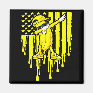 Lustige Banane Dab Flagge Tropf Kinder Jugend Jung Magnet