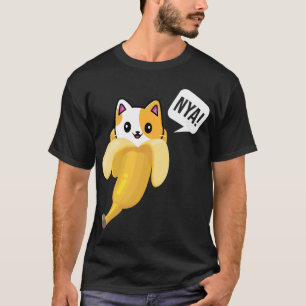 Lustige Banane Katze Nya Süße Katze Kätzchen Banan T-Shirt