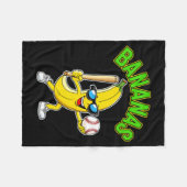 Lustige Banane Langarm Fleecedecke (Vorderseite (Horizontal))