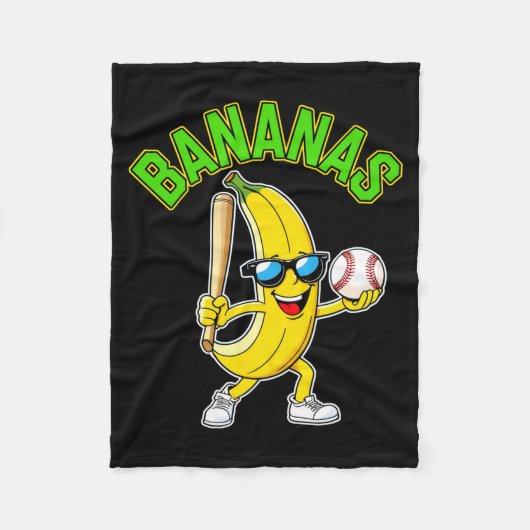 Lustige Banane Langarm Fleecedecke (Vorderseite)