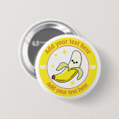 Lustige Banane Personalisiert Button (Vorne & Hinten)