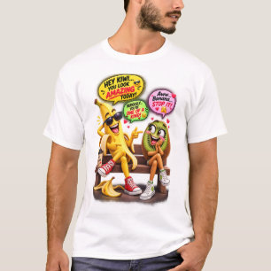 Lustige Banane und Kiwi Flirtende Lustige Frucht Z T-Shirt