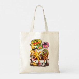 Lustige Banane und Kiwi-Kompliment-Leinwand-Tasche Tragetasche