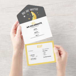 Lustige Banane Wortspiel Party Muster farbenfroh - All In One Einladung