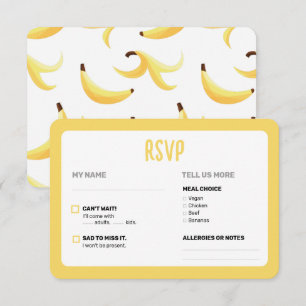 Lustige Banane Wortspiel Party Muster farbenfroh - RSVP Karte