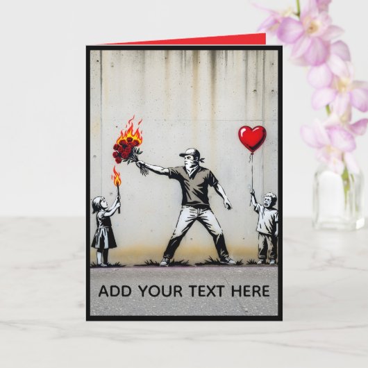 Lustige Banksy-Style Anti-Valentinstag-Karte Karte (Orchidee)