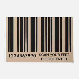 Lustige Bar-Code-Art - scannen Sie Ihre Füße vor Fußmatte