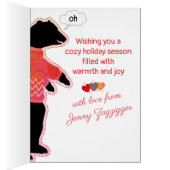 lustige Bärenpullover Strickkiste Weihnachtskarte (Innen (Rechts))