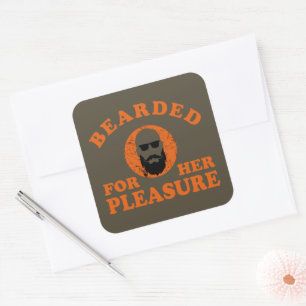Lustige Bart-Sprüche Geschenke für Bärtige Quadratischer Aufkleber