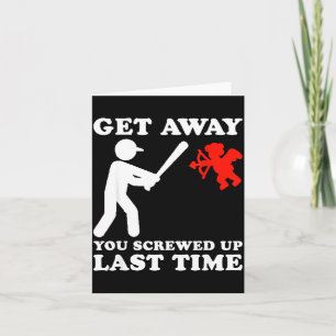 Lustige Baseball Anti-Valentinstag Humor Cupid Wit Karte