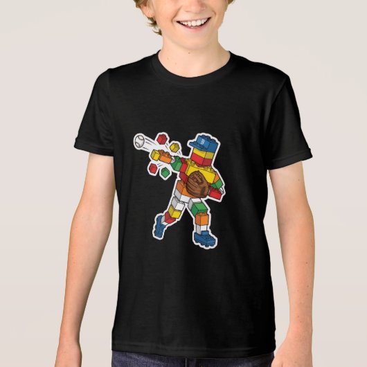 Lustige Baseball-Bausteine Tri-Blend Shirt (Vorderseite)