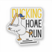Lustige Baseball-Ente Duck  Aufkleber (Vorderseite)