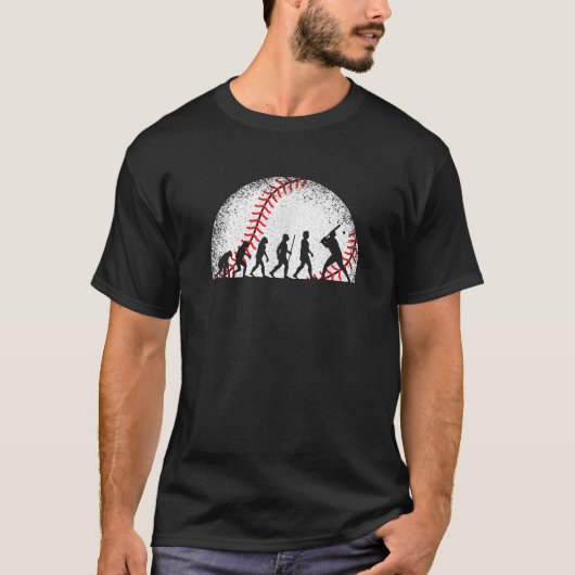 Lustige Baseball-Evolution Baseballspieler Männer  T-Shirt (Vorderseite)