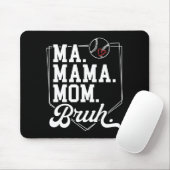 Lustige Baseball-Mutter Bruh mit Teamname und Numm Mousepad (Mit Mouse)