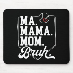 Lustige Baseball-Mutter Bruh mit Teamname und Numm Mousepad