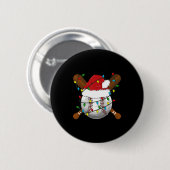 Lustige Baseball-Weihnachts-Pyjamas für die ganze Button (Vorne & Hinten)