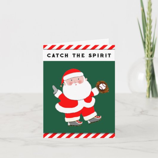 Lustige Baseball-Weihnachtskarten Feiertagskarte (Vorderseite)