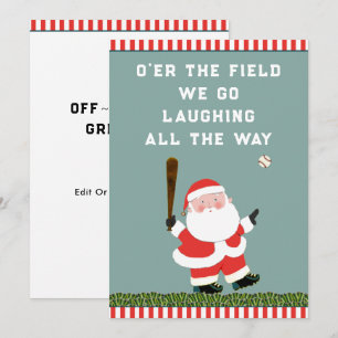Lustige Baseball-Weihnachtskarten Feiertagskarte