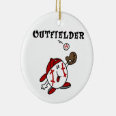 Lustige Baseballoutfielder-T - Shirts und Keramik Ornament (Rechts)