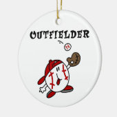 Lustige Baseballoutfielder-T - Shirts und Keramik Ornament (Links)